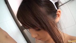 Outstanding hotty Hitomi Kitagawa with great tits and dude are about to have steamy sex