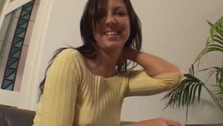 Charming brunette chick Maria Bellucci with big tits is getting fucked from the back and enjoying every single second of it